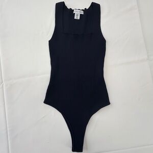 Black Ribbed Bodysuit